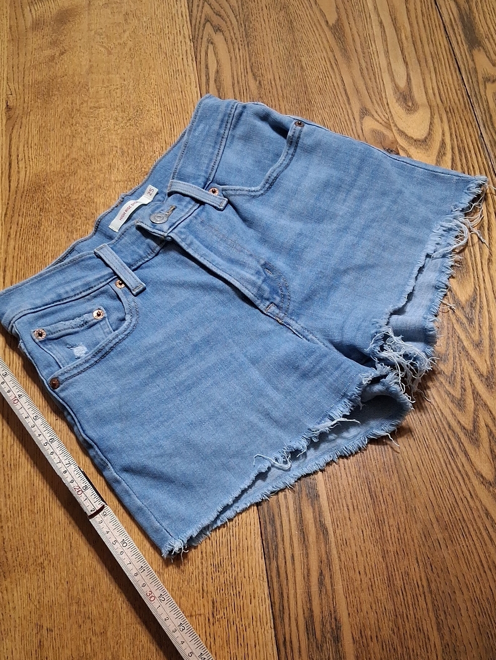 LEVI STRAUSS Jeans Shorts Womens 25 Preowned Fray HIGH RISE Distressed